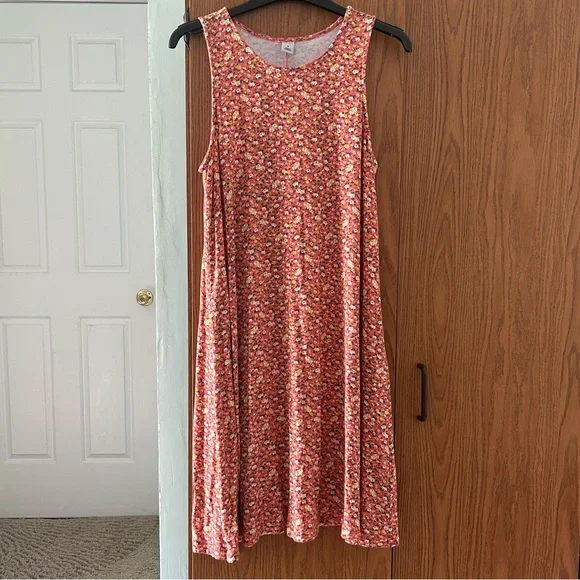 old navy red rose dress Ruffle-Sleeve Fit & Flare Midi Dress